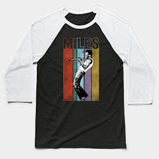 Miles Davis Retro Vintage Stripes Baseball T-Shirt